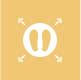 Yellow background with white stylized icon.